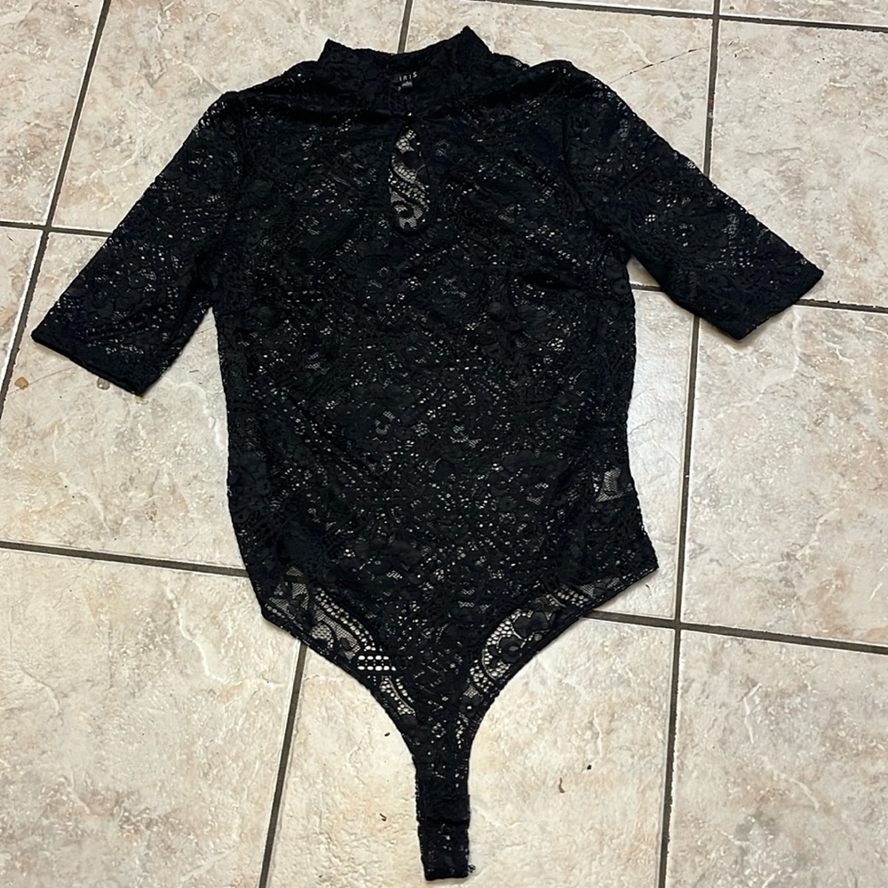 IRIS black Lace Teddy S NWOT